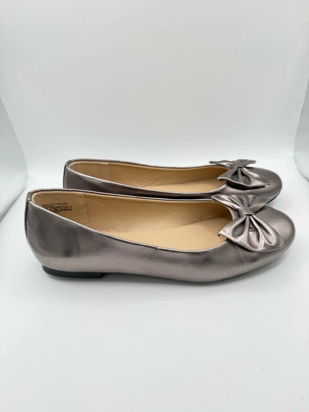 Sam Edelman Felicity Chelzee Ballet Flats Women's Size‎ 6 Metallic Silver Bow